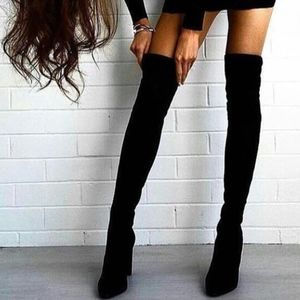 Over The Knee Black Boots